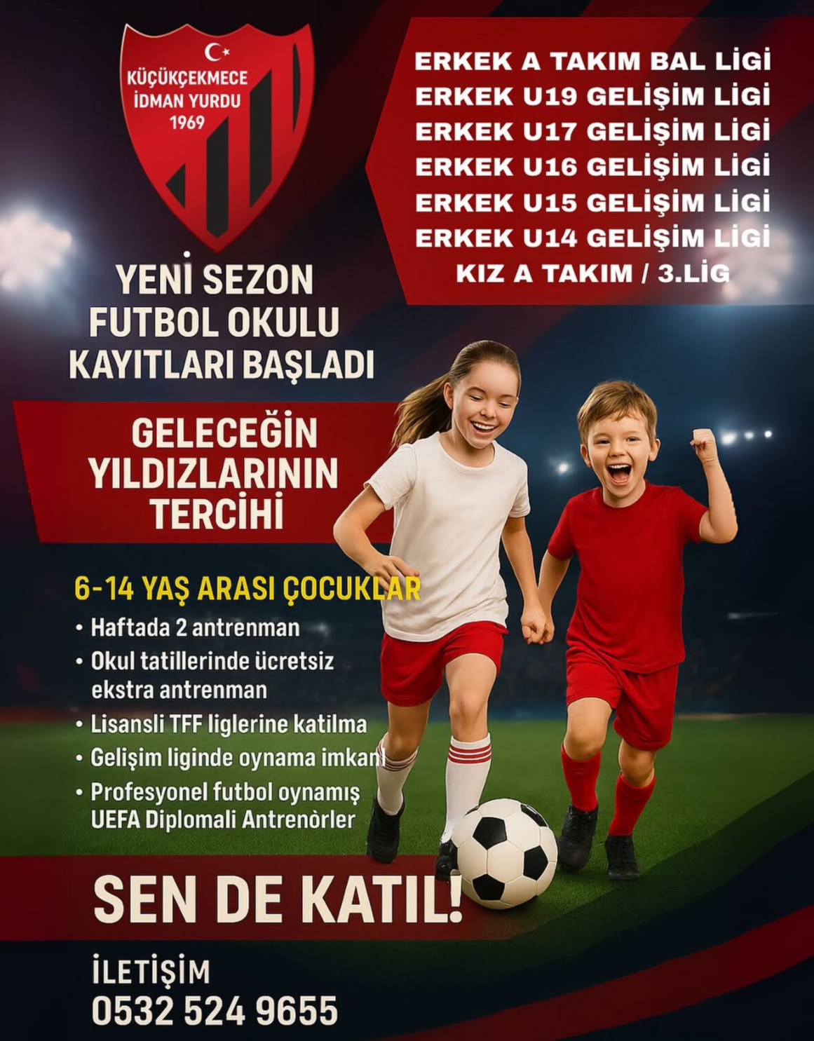 YENİ SEZON FUTBOL OKULU KAYITLARIMIZ BAŞLADI