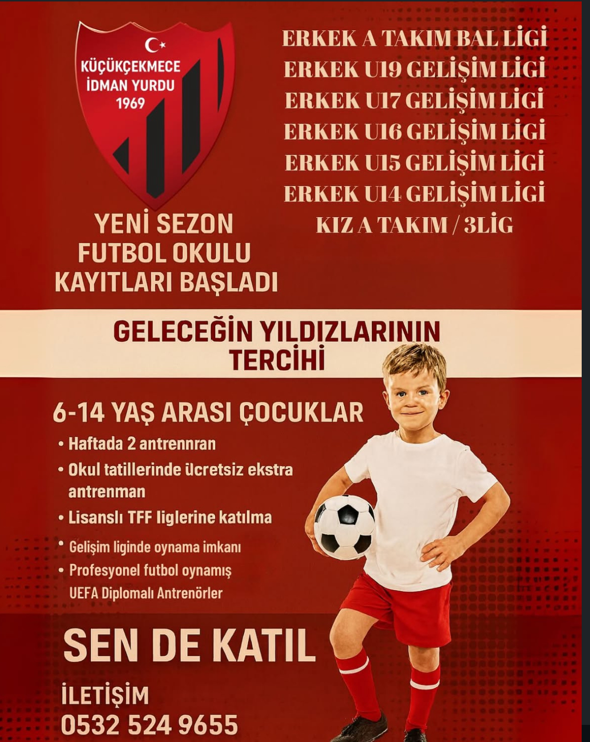 YENİ SEZON FUTBOL OKULU KAYTLARI BAŞLADI
